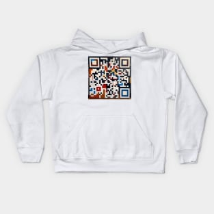 RickRoll QR Code Splatter Painting Kids Hoodie